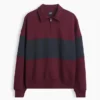 Gruba bluza oversize w paski z półzamkiem