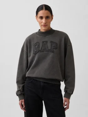 Gruba bluza oversize z frotte francuskiego o stójce