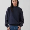 Gruba bluza oversize z frotte francuskiego o stójce