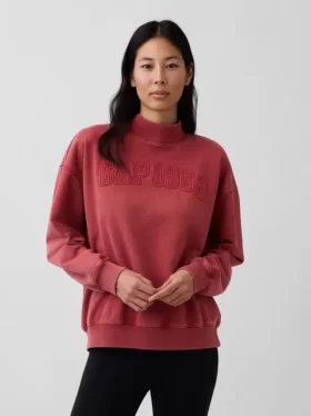Gruba bluza oversize z frotte francuskiego o stójce