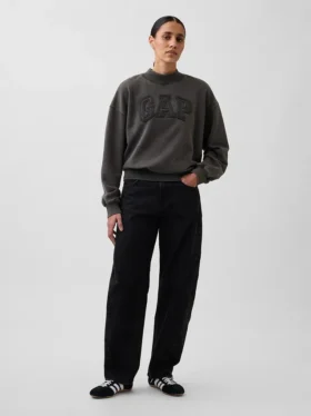 Gruba bluza oversize z frotte francuskiego o stójce