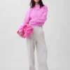 Gruba bluza oversize z frotte francuskiego o stójce