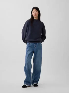 Gruba bluza oversize z frotte francuskiego o stójce