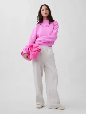 Gruba bluza oversize z frotte francuskiego o stójce