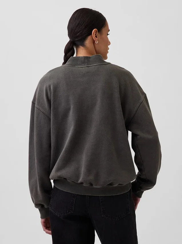 Gruba bluza oversize z frotte francuskiego o stójce