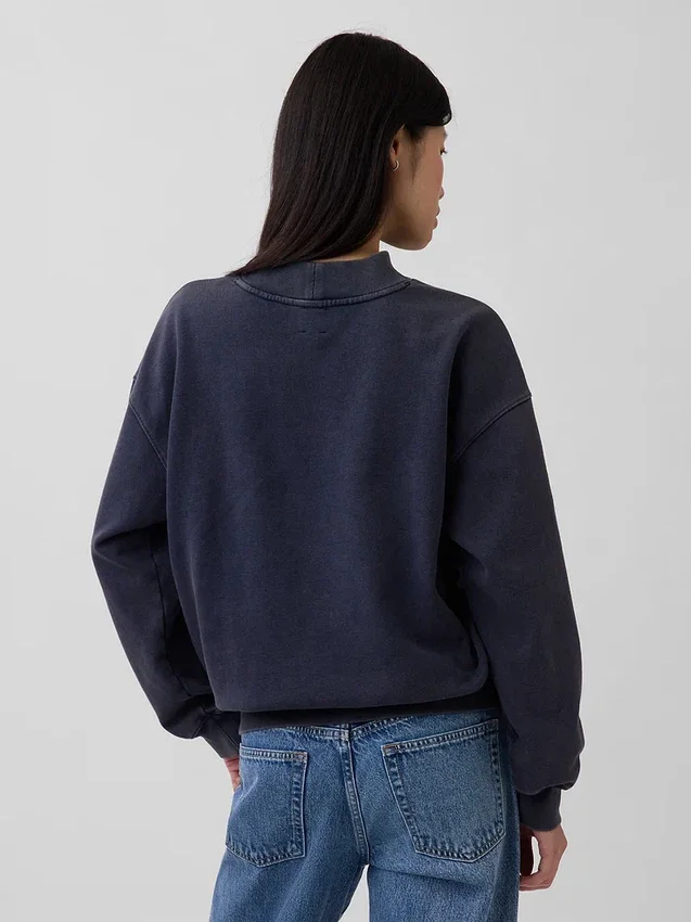 Gruba bluza oversize z frotte francuskiego o stójce