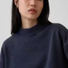 Gruba bluza oversize z frotte francuskiego o stójce