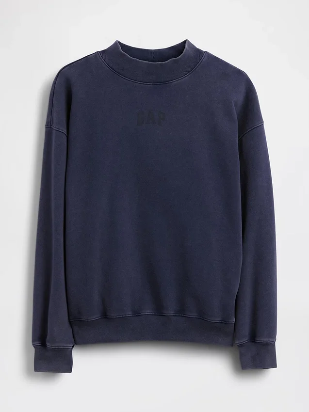 Gruba bluza oversize z frotte francuskiego o stójce