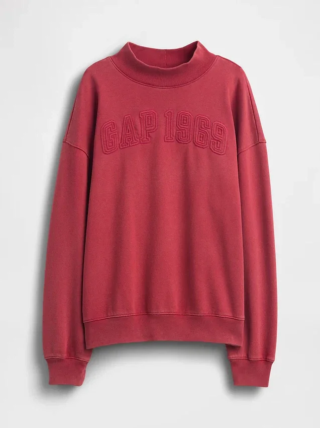 Gruba bluza oversize z frotte francuskiego o stójce