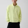 Gruba bluza oversize z logo i zamkiem do jednej czwartej długości
