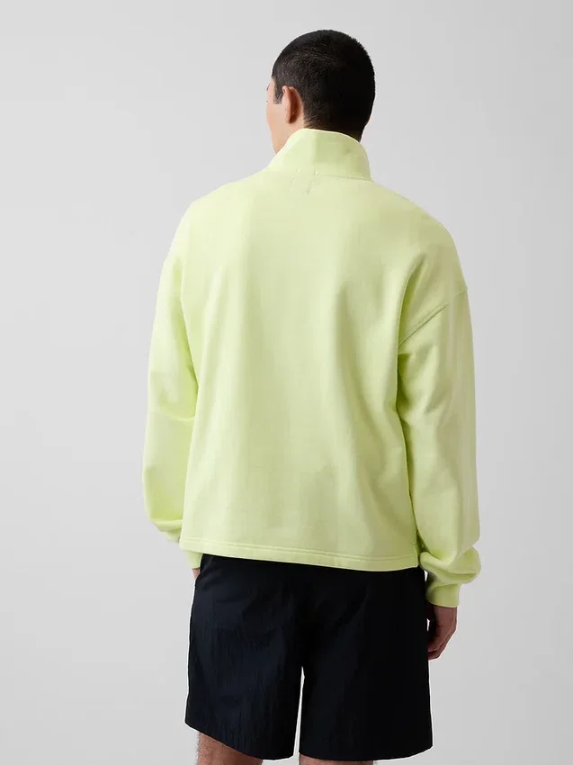 Gruba bluza oversize z logo i zamkiem do jednej czwartej długości
