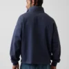 Gruba bluza oversize z logo i zamkiem do jednej czwartej długości