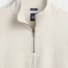 Gruba bluza oversize z logo i zamkiem do jednej czwartej długości