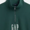 Gruba bluza oversize z logo i zamkiem do jednej czwartej długości