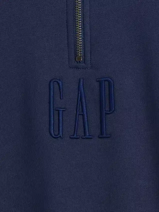Gruba bluza oversize z logo i zamkiem do jednej czwartej długości