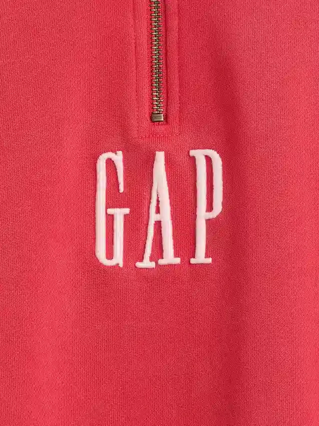 Gruba bluza oversize z logo i zamkiem do jednej czwartej długości