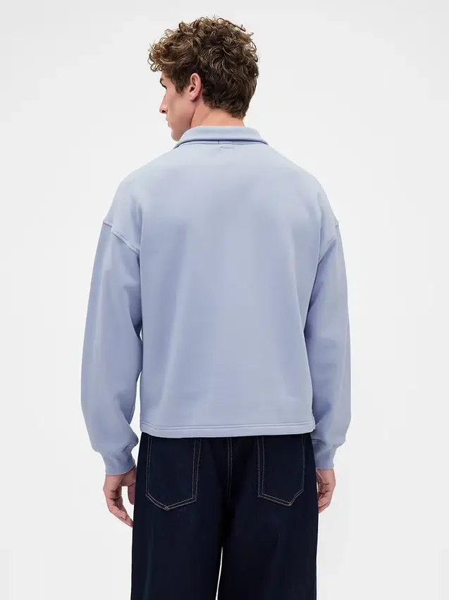 Gruba bluza oversize z zamkiem do jednej czwartej długości