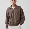 Gruba bluza oversize z zamkiem do jednej czwartej długości dla dorosłych
