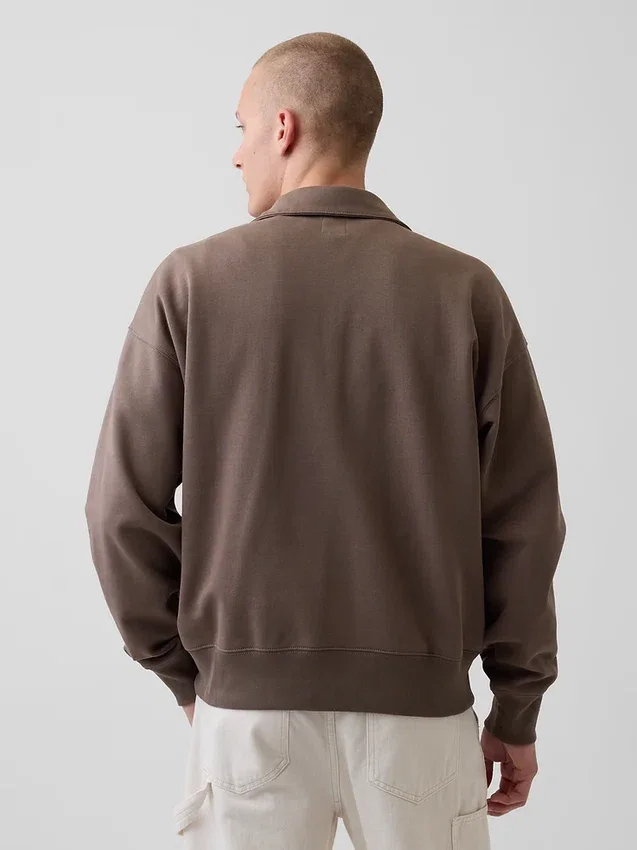 Gruba bluza oversize z zamkiem do jednej czwartej długości dla dorosłych