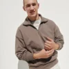 Gruba bluza oversize z zamkiem do jednej czwartej długości dla dorosłych