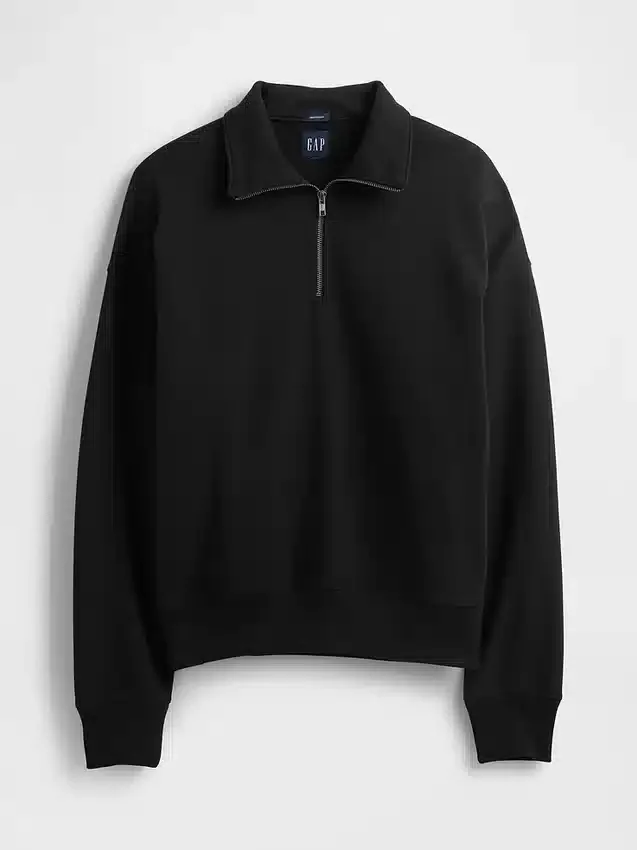 Gruba bluza oversize z zamkiem do jednej czwartej długości dla dorosłych