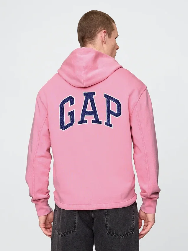 Gruba bluza z kapturem z frotte francuskiego z logo GAP