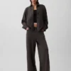 Gruba koszula z frotte francuskiego w stylu oversize z zapięciem na guziki