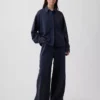 Gruba koszula z frotte francuskiego w stylu oversize z zapięciem na guziki