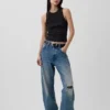 Gruba koszulka bez rękawów z dekoltem typu halter