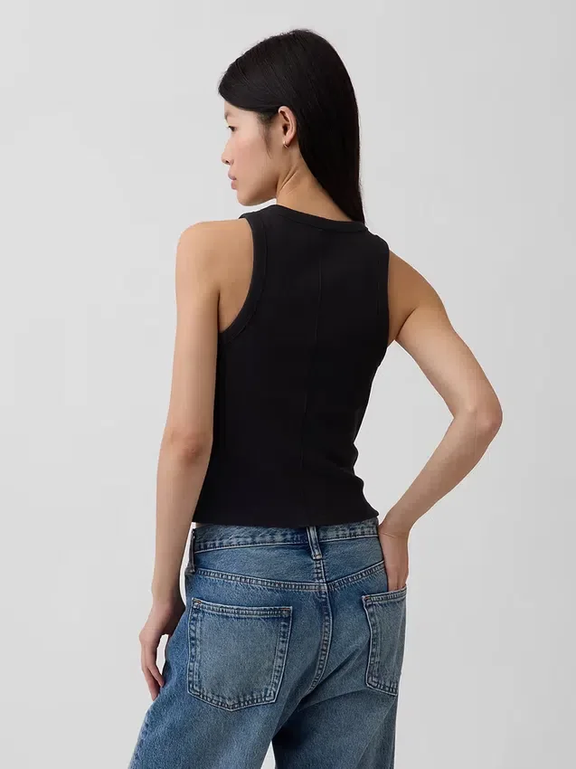 Gruba koszulka bez rękawów z dekoltem typu halter