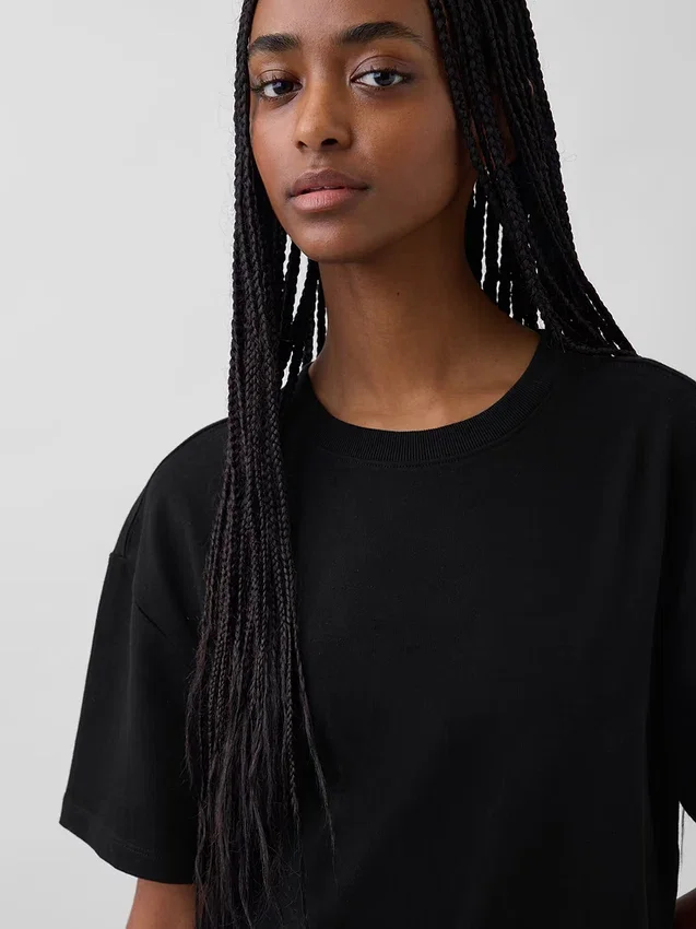 Gruba, oversizowa sukienka typu T-shirt w stylu maxi