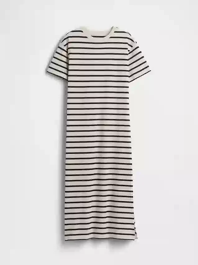 Gruba, oversizowa sukienka typu T-shirt w stylu maxi