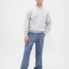Grube jeansy typu baggy z tkaniny chambray