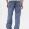 Grube jeansy typu baggy z tkaniny chambray