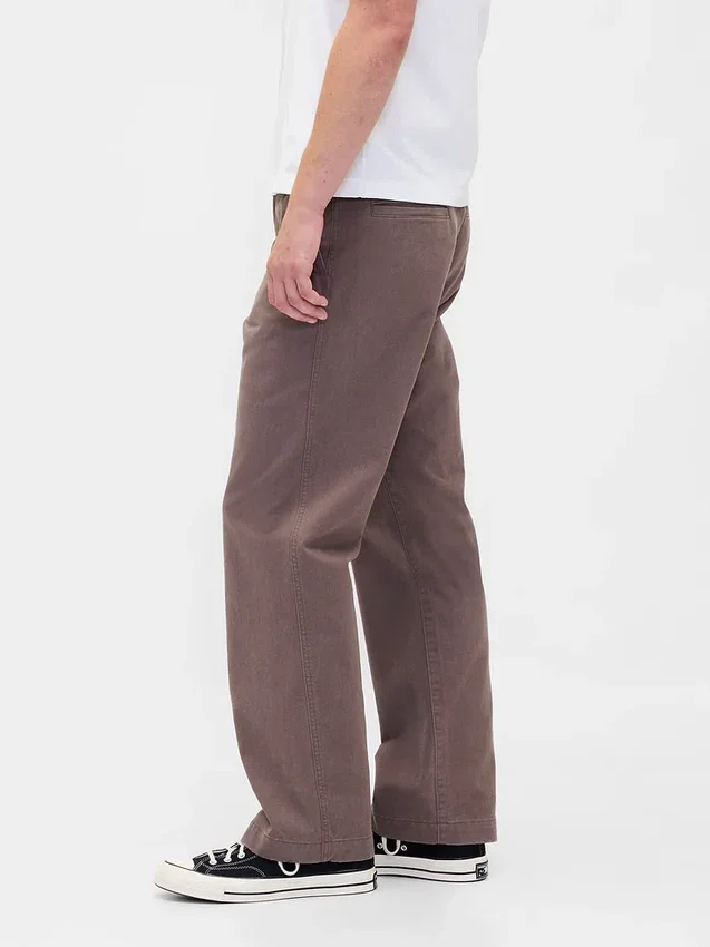 Grube spodnie khaki z tkaniny skośnej w stylu lat 90. o luźnym kroju