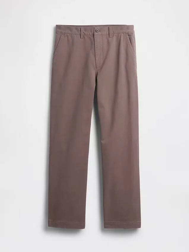 Grube spodnie khaki z tkaniny skośnej w stylu lat 90. o luźnym kroju
