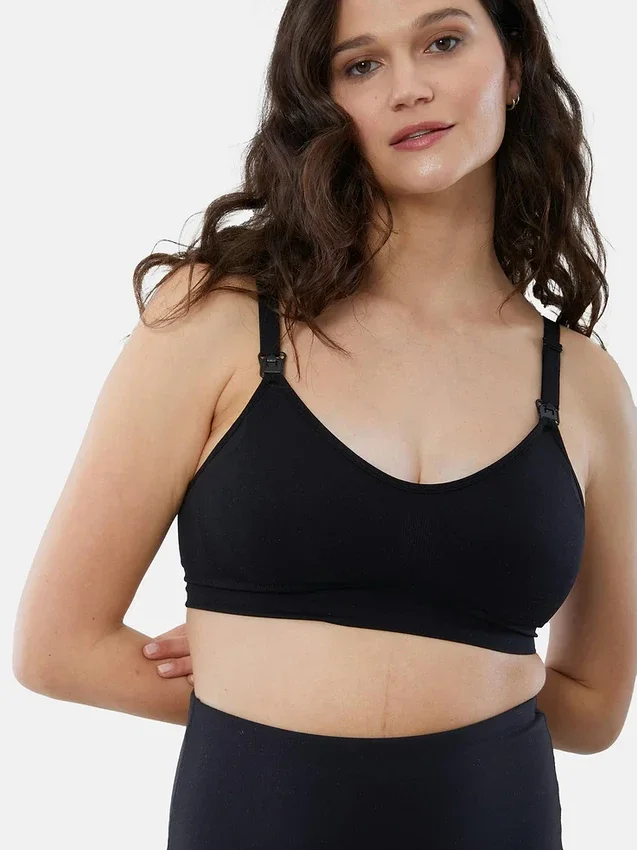 Ingrid and Isabel Basics – bezszwowy biustonosz odzieży ciążowej 2 w 1 do karmienia i odciągania mleka, zestaw 2 sztuki