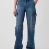 Jeansy cargo z niskim stanem w stylu lat 90.
