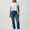 Jeansy Curvy z wysokim stanem, o kroju slim straight w stylu lat 90.