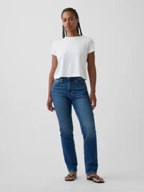 Jeansy Curvy z wysokim stanem, o kroju slim straight w stylu lat 90.