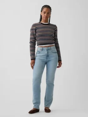 Jeansy Curvy z wysokim stanem, o kroju slim straight w stylu lat 90.