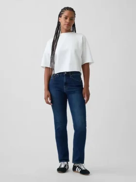 Jeansy Curvy z wysokim stanem, o kroju slim straight w stylu lat 90.