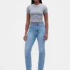Jeansy Curvy z wysokim stanem, o kroju slim straight w stylu lat 90.