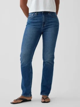Jeansy Curvy z wysokim stanem, o kroju slim straight w stylu lat 90.