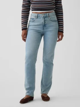 Jeansy Curvy z wysokim stanem, o kroju slim straight w stylu lat 90.