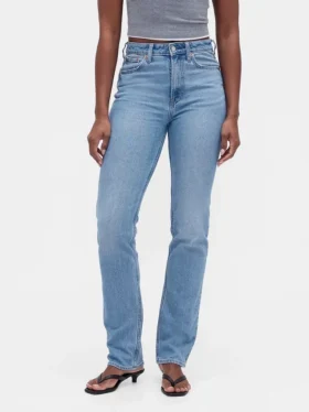 Jeansy Curvy z wysokim stanem, o kroju slim straight w stylu lat 90.