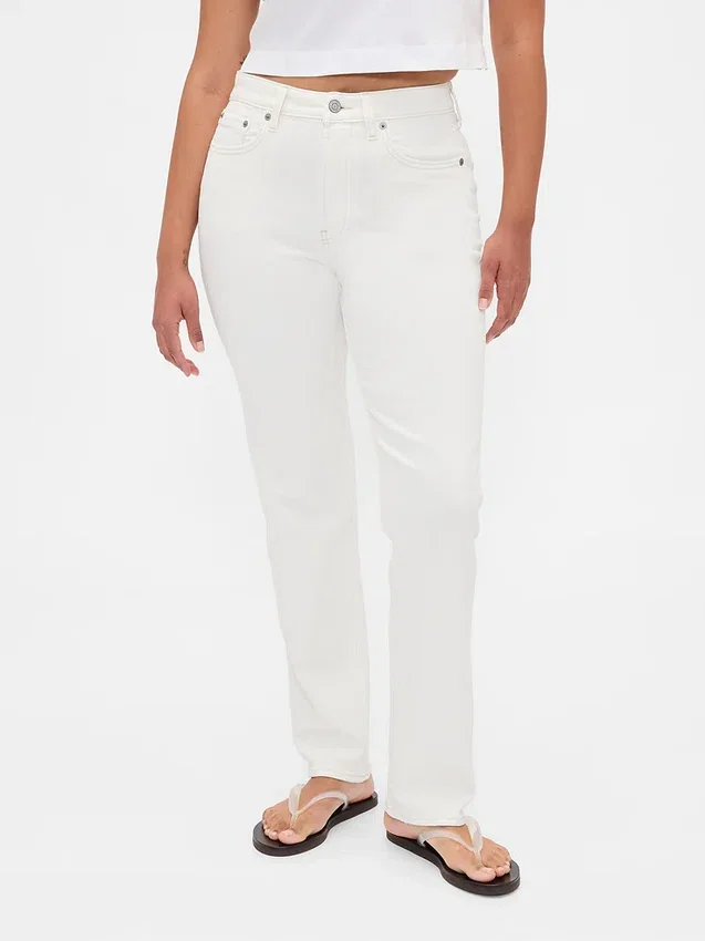 Jeansy Curvy z wysokim stanem, o kroju slim straight w stylu lat 90.