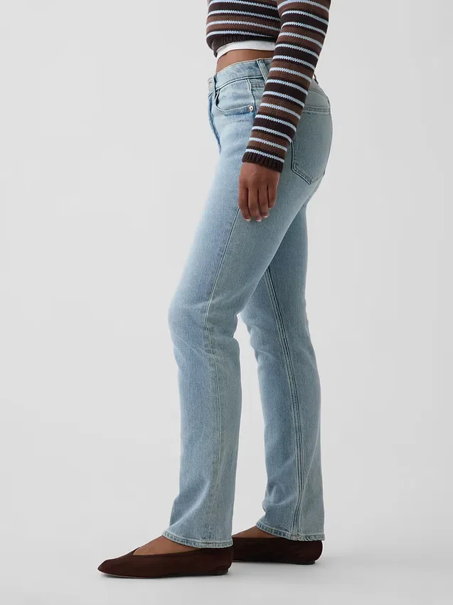 Jeansy Curvy z wysokim stanem, o kroju slim straight w stylu lat 90.