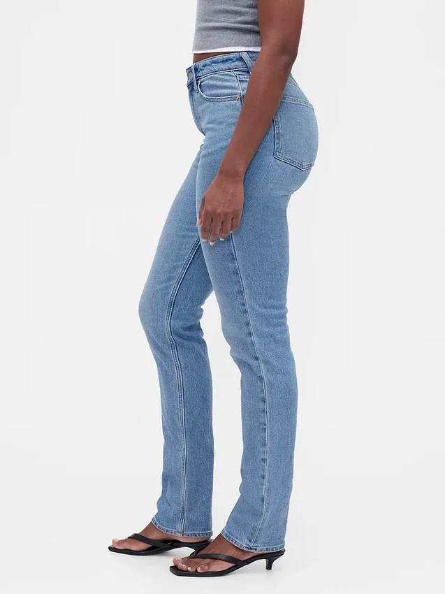 Jeansy Curvy z wysokim stanem, o kroju slim straight w stylu lat 90.