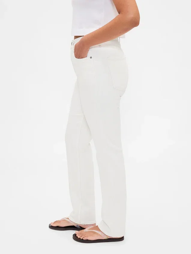 Jeansy Curvy z wysokim stanem, o kroju slim straight w stylu lat 90.